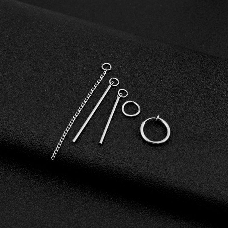 Stainless Steel Ornament Long Titanium Steel Earrings