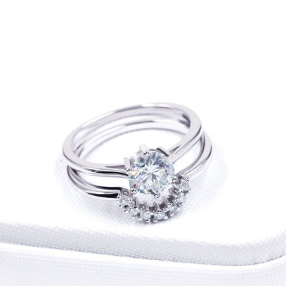 Two In One Combination Moissanite Female Niche Moissanite Ring