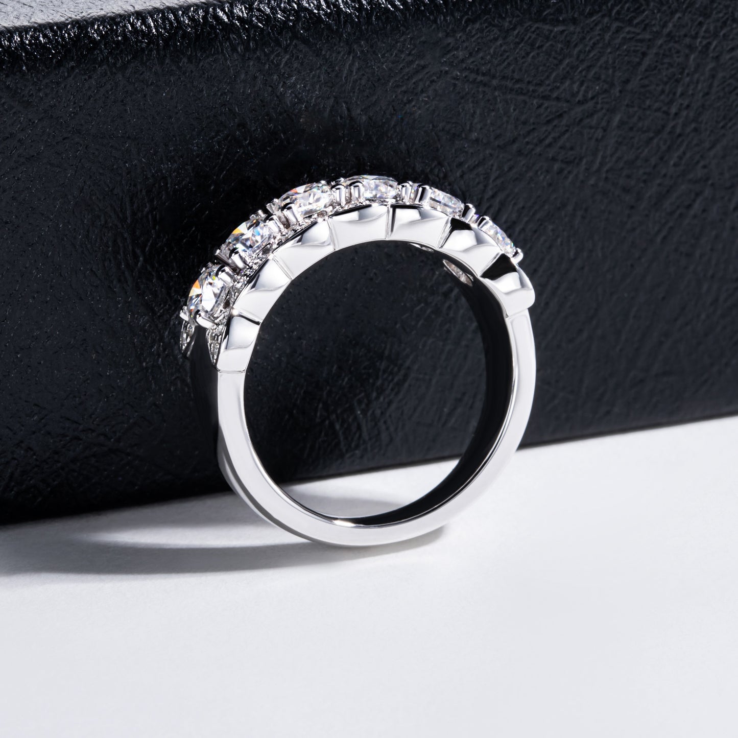 925 Silver Plating 18K Gold Ring Full Moissanite Full Diamond Closed Ring Niche