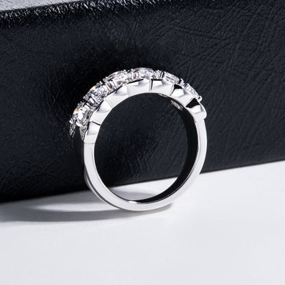 925 Silver Plating 18K Gold Ring Full Moissanite Full Diamond Closed Ring Niche