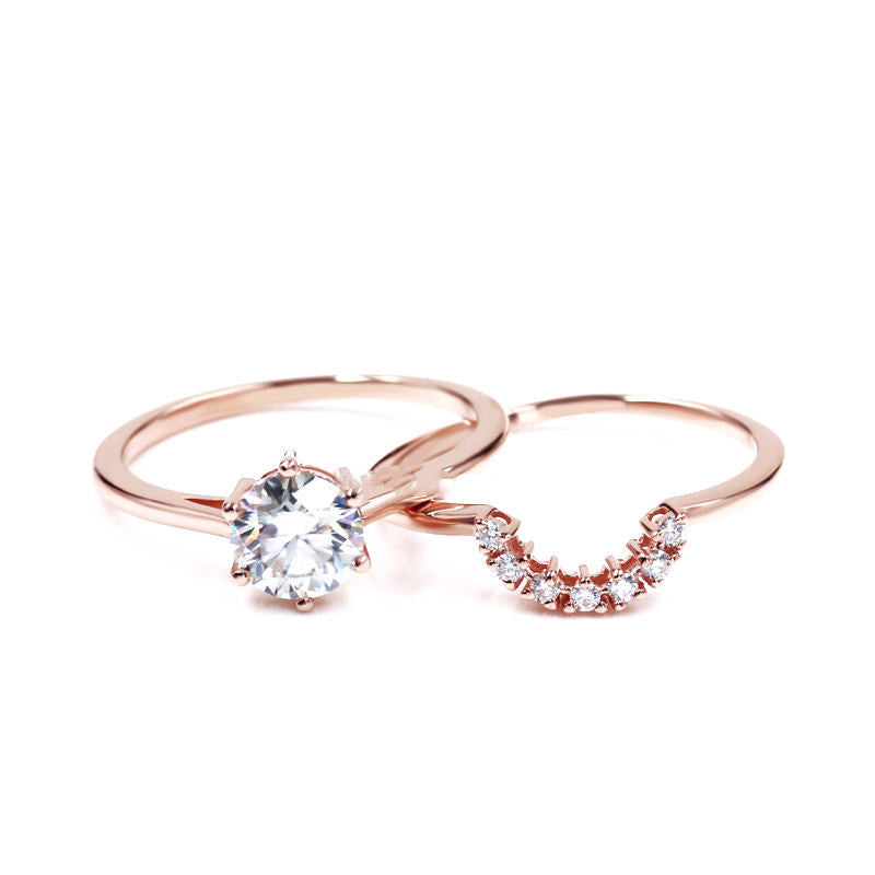 Two In One Combination Moissanite Female Niche Moissanite Ring