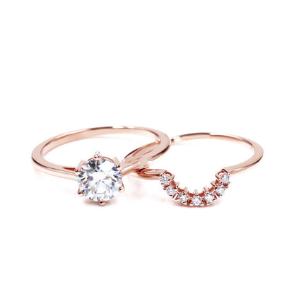 Two In One Combination Moissanite Female Niche Moissanite Ring