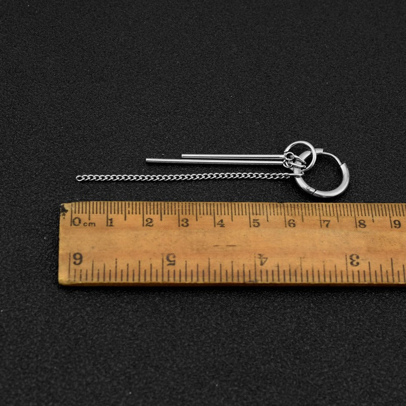 Stainless Steel Ornament Long Titanium Steel Earrings