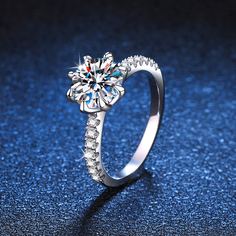 S925 Sterling Silver Moissanite Ring
