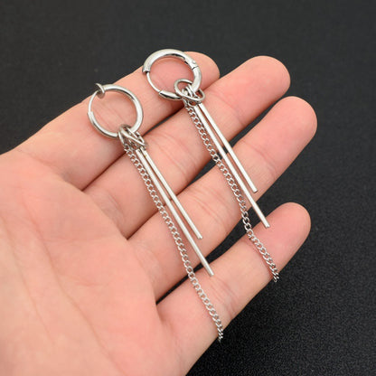 Stainless Steel Ornament Long Titanium Steel Earrings