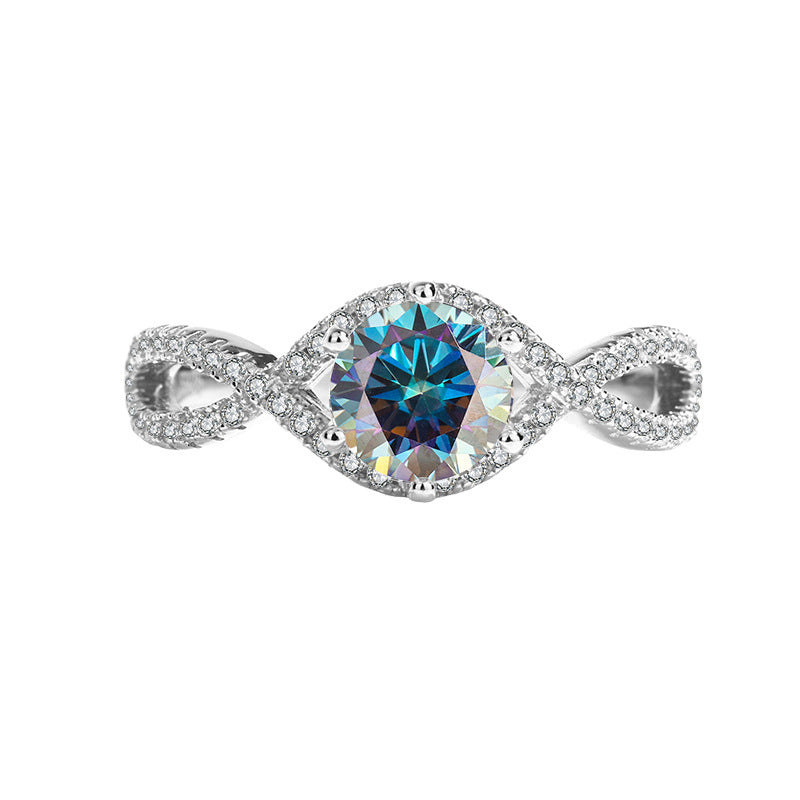 Women's Sterling Silver Ring Moissanite