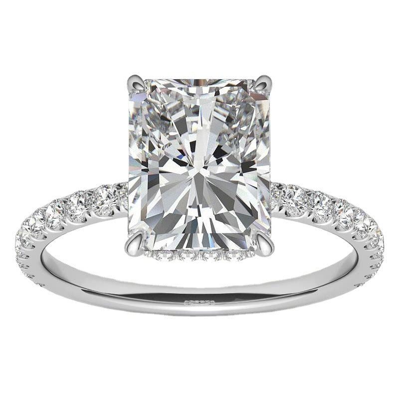 4 Karat Radiant 925 Silver Moissanite Ring