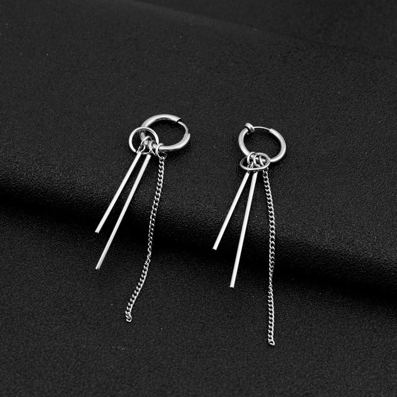 Stainless Steel Ornament Long Titanium Steel Earrings