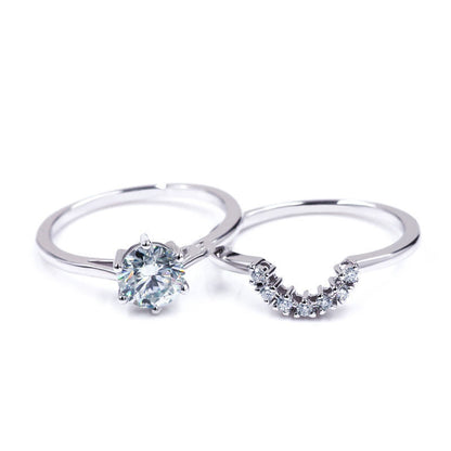 Two In One Combination Moissanite Female Niche Moissanite Ring
