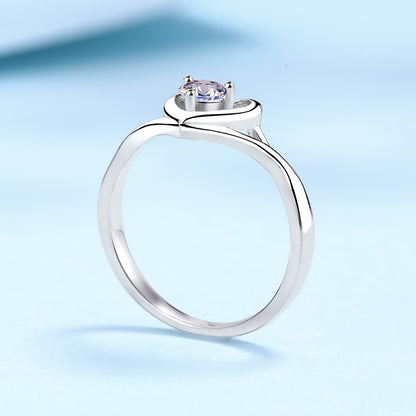 S925 Silver Ring Female Moissanite